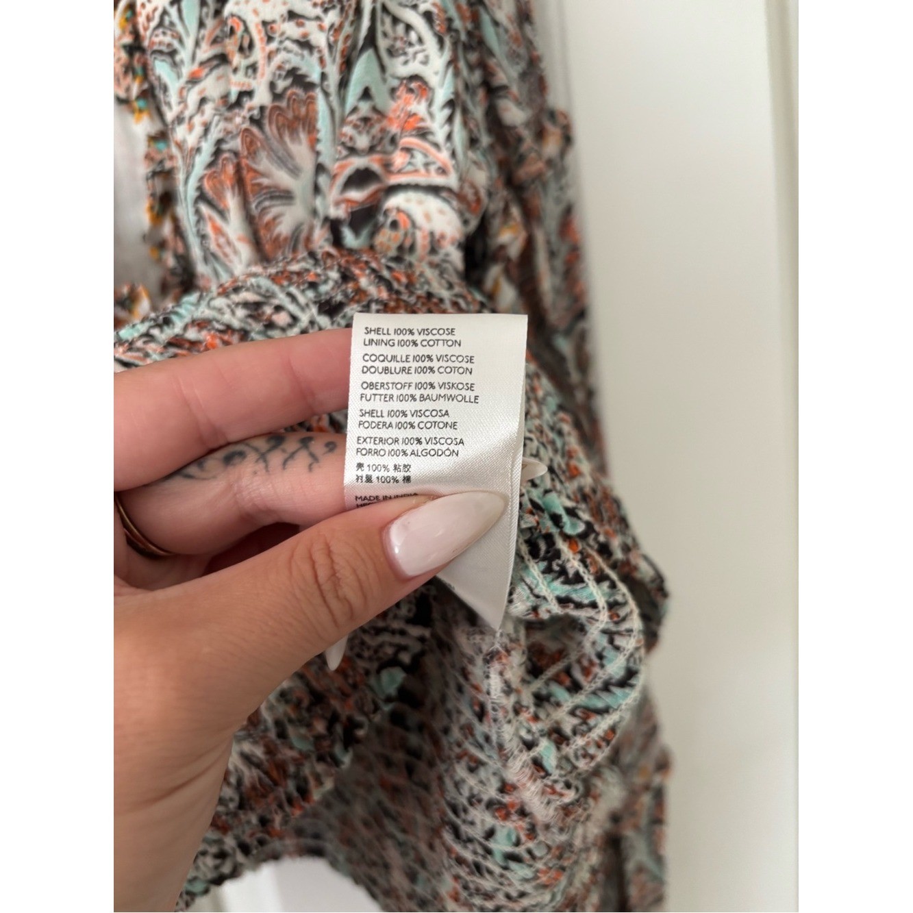 Anthropologie Paisley Smocked Faux Wrap Boho Blouse – Size XL
