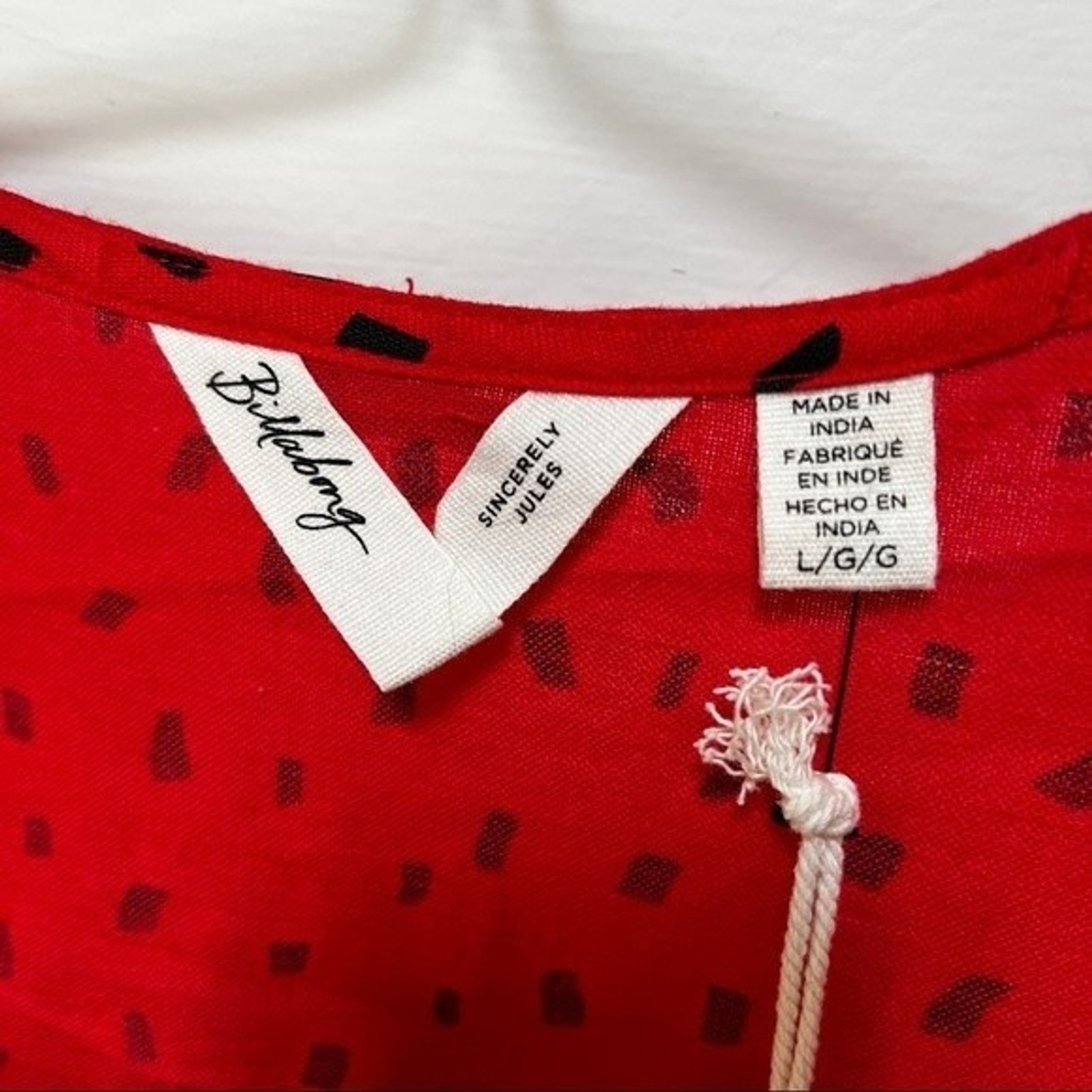 Billabong X Sincerely Jules Wrapped In Love Printed Wrap Top L NWT