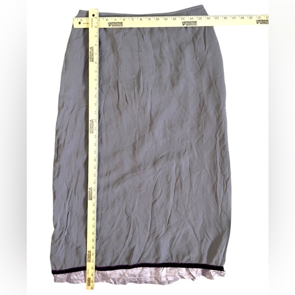 Vintage Silk Velvet 2-Piece Midi Skirt Set Lavender Purple Retro Mod 90s Sz 14