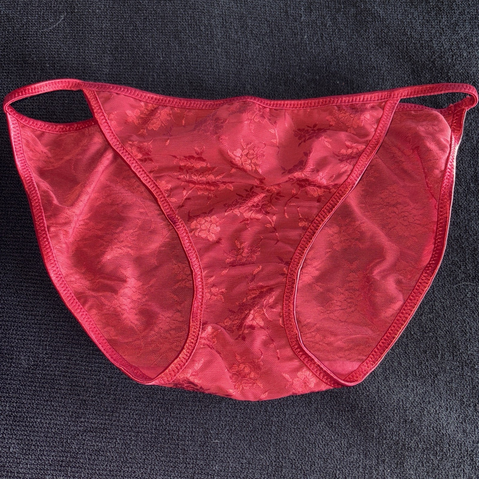 Maidenform Customize It Y2K Panty String L Bikini Nylon Red Underwear