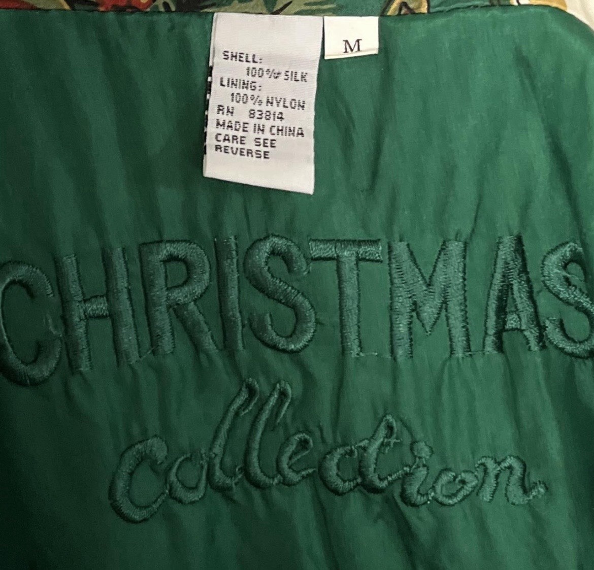 VINTAGE 90s FUDA INTERNATIONAL SILK CHRISTMAS JACKET