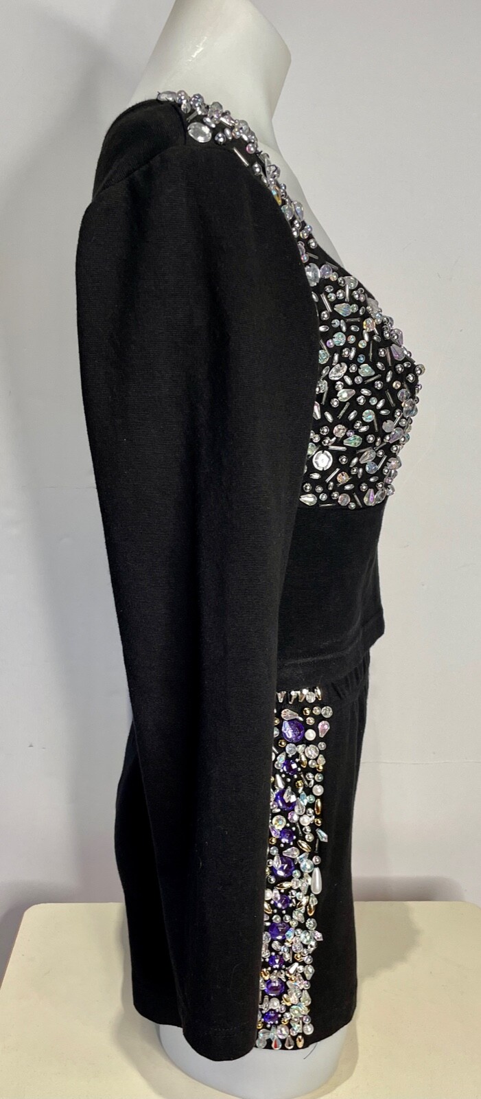 VTG 90’S Y2K CONTEMPO CASUALS BEADED BRA CROP TOP STRETCH HOT PANT SHORT SET*M/L