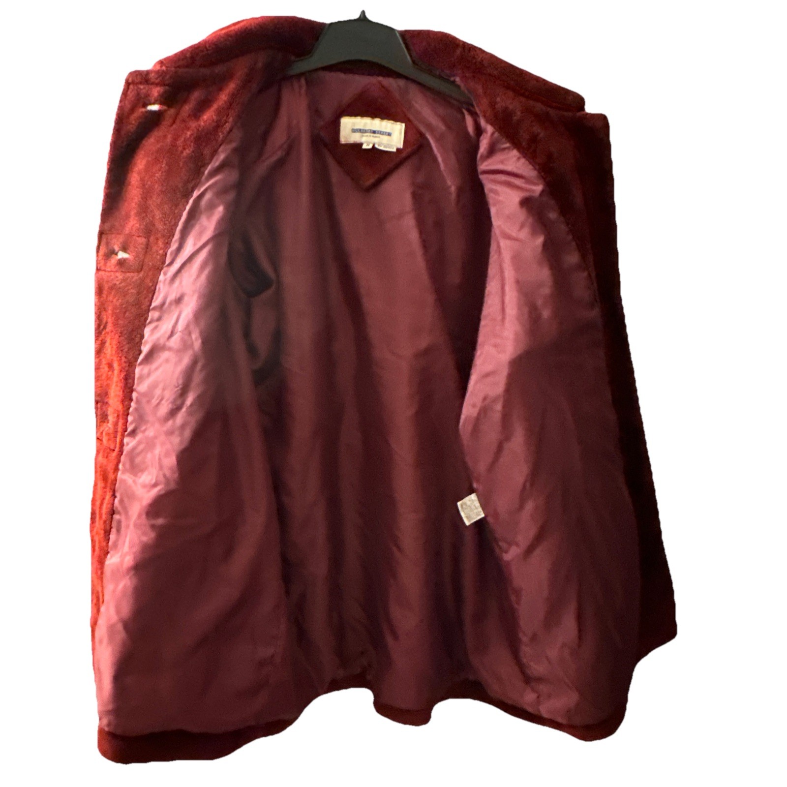 Vtg Mulberry Street Fleece Jacket Burgundy Southwestern Toggles Warm Women’s M