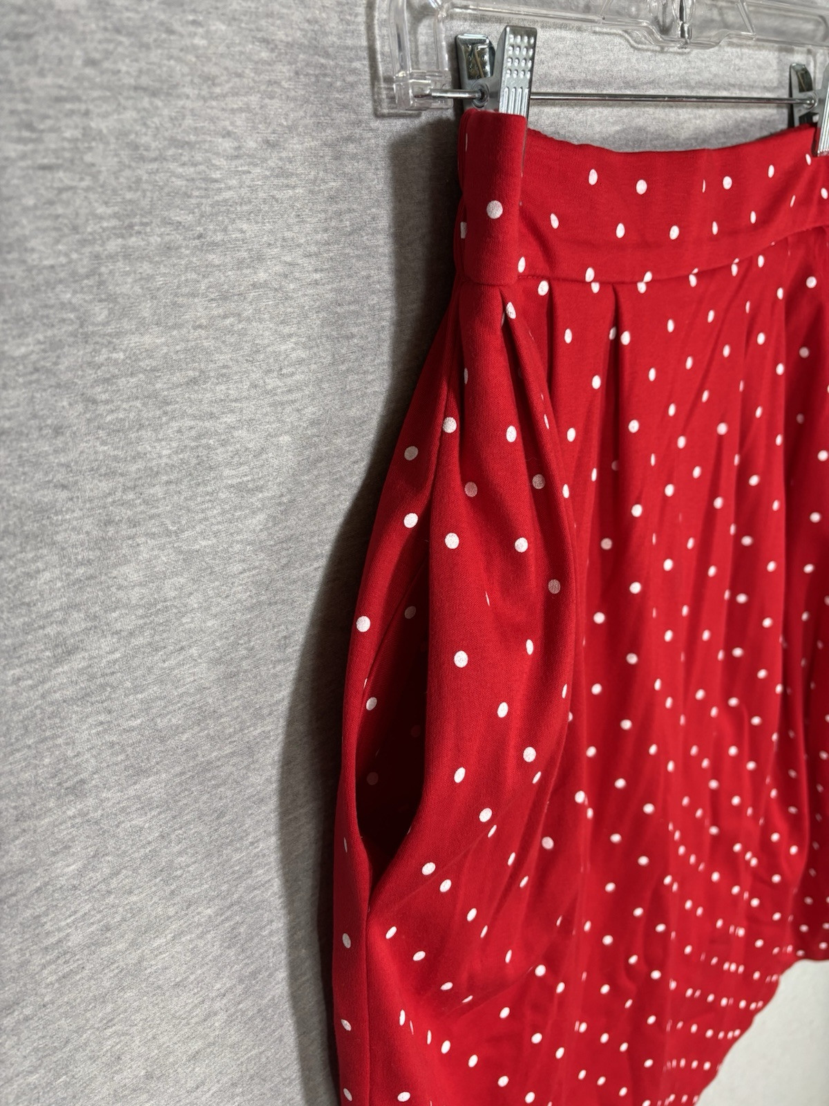 Vintage 80s Ned Gould Red White Polka Dot Midi Skirt & Cardigan Set Size 12(M/L)