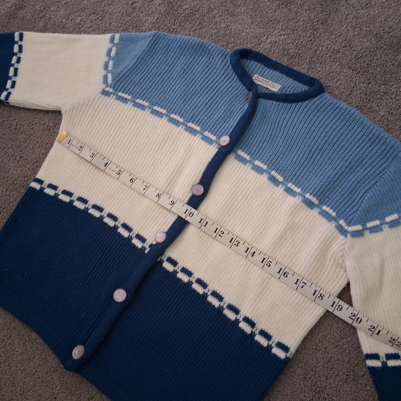 Vintage 1950s Turbo-Bulk 100% Orlon Acrylic Button Down Sweater Size Medium