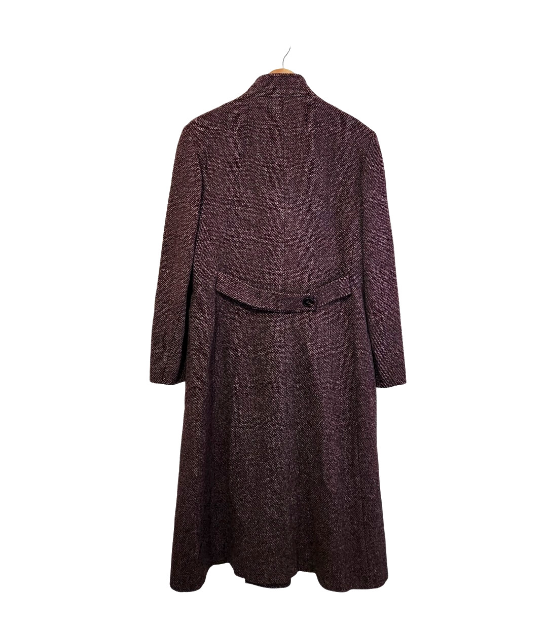 Vtg Bromleigh Burgundy Wool Tweed Double- Breasted Coat Women’s 40″ bust (no sz)