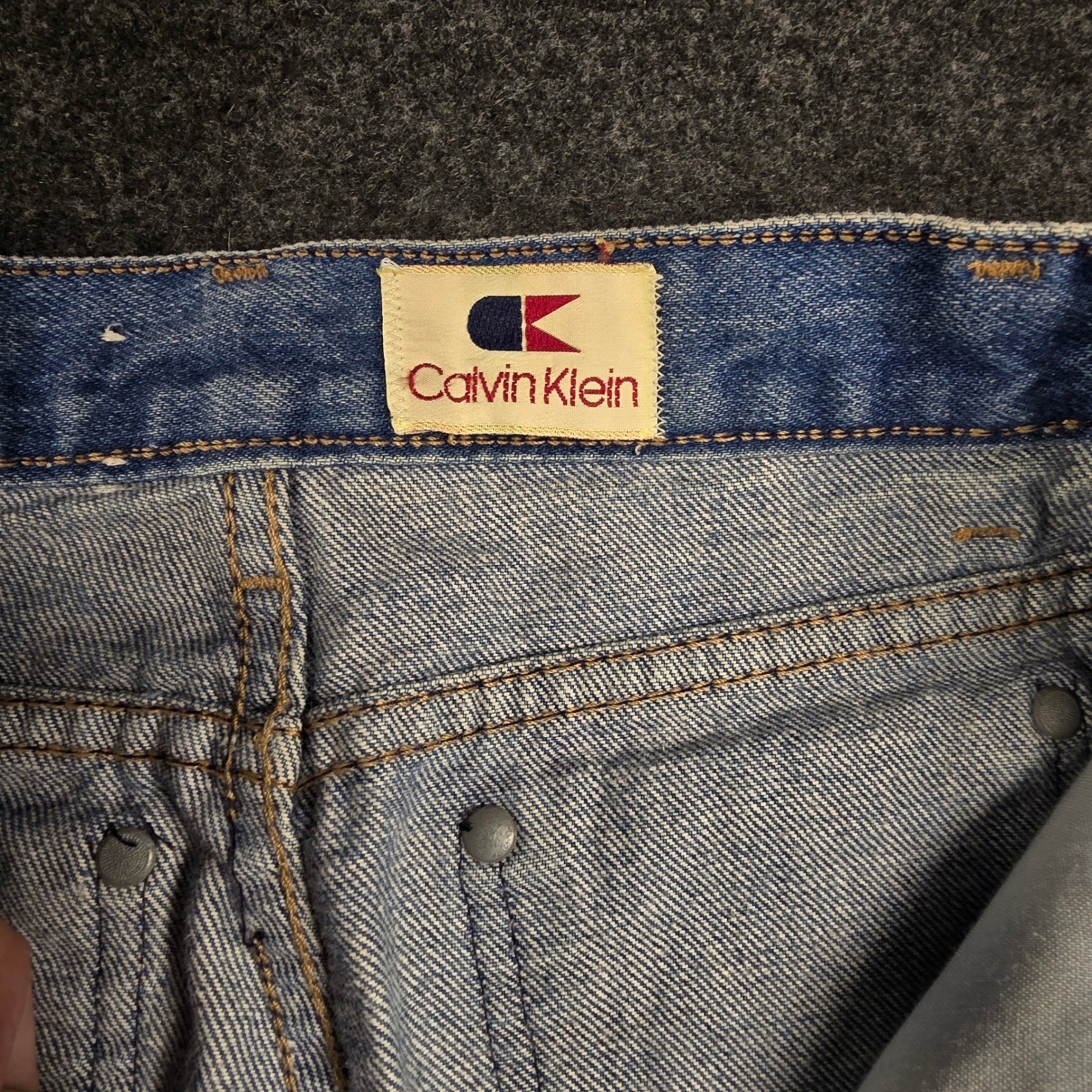 Vtg 90s Calvin Klein Blue Jeans High Waisted Straight Leg Made in USA Size 5