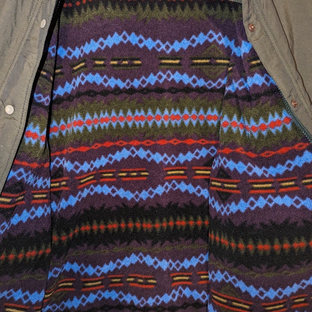 Vintage Women’s Aztec Fleece Lined Patagoina lightweight chore / barn jacket