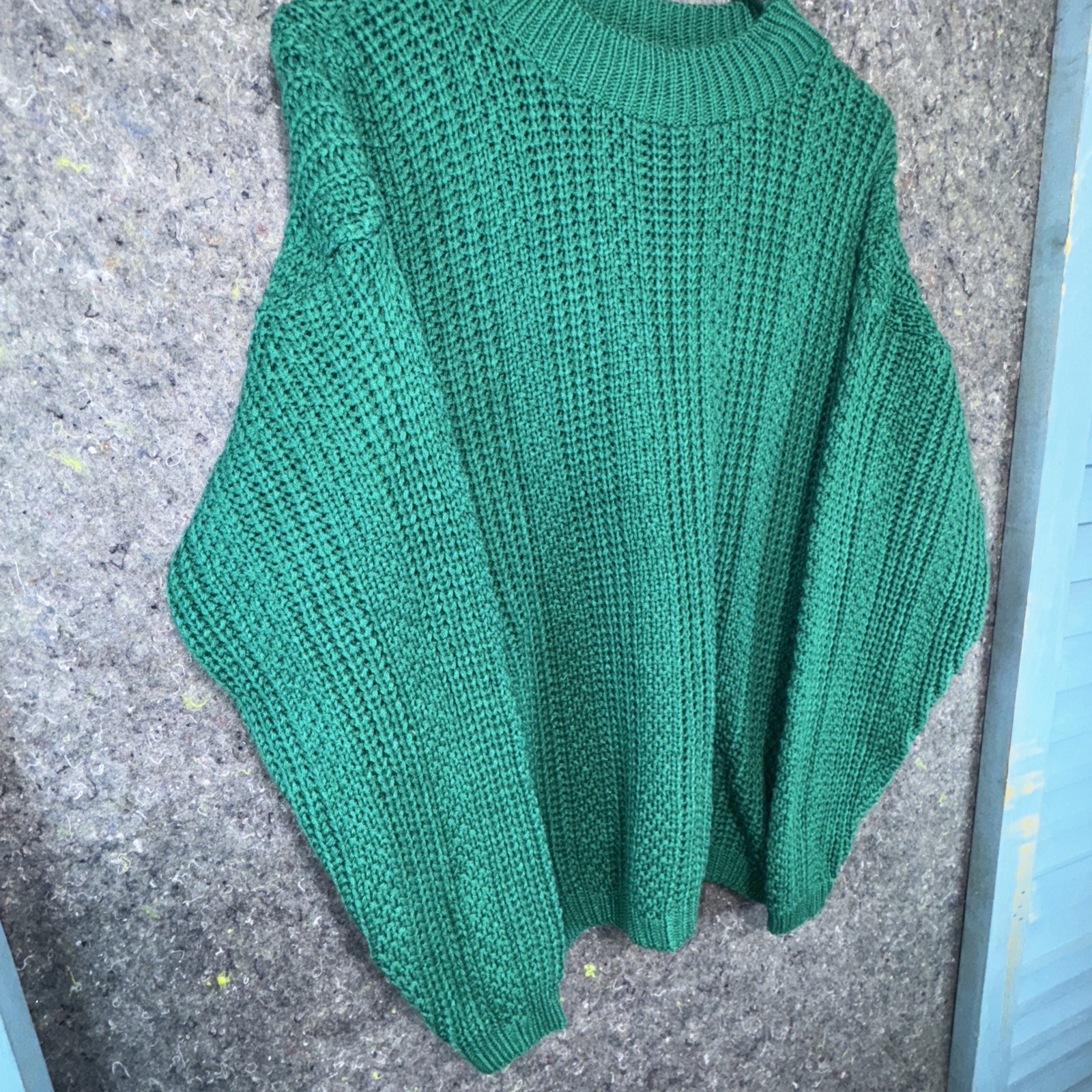Vintage Bobbie Brooks Green Chunky Knit Sweater Textured Slouchy 90s Grunge