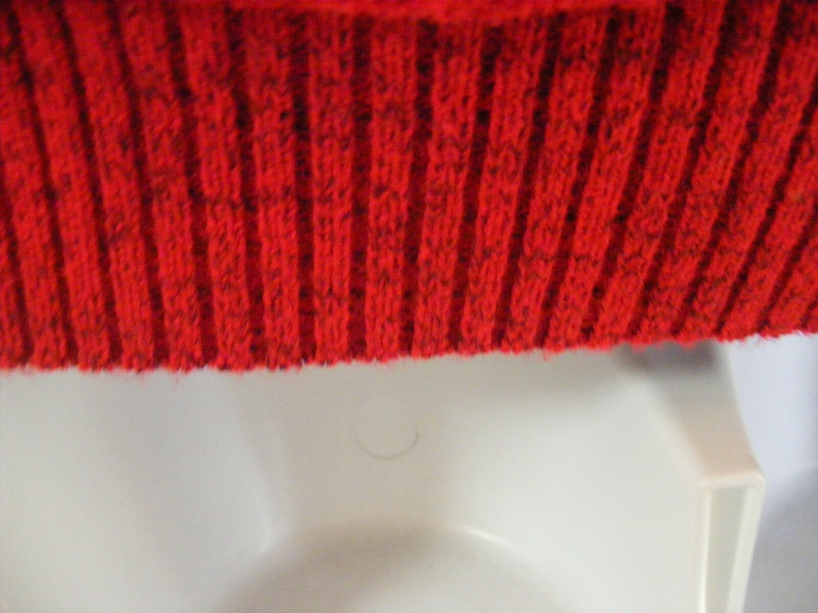 1970S TURTLENECK SWEATER PULLOVER RED ORLON BOUCLE DEADSTOCK W/ TAG WINTER WEAR
