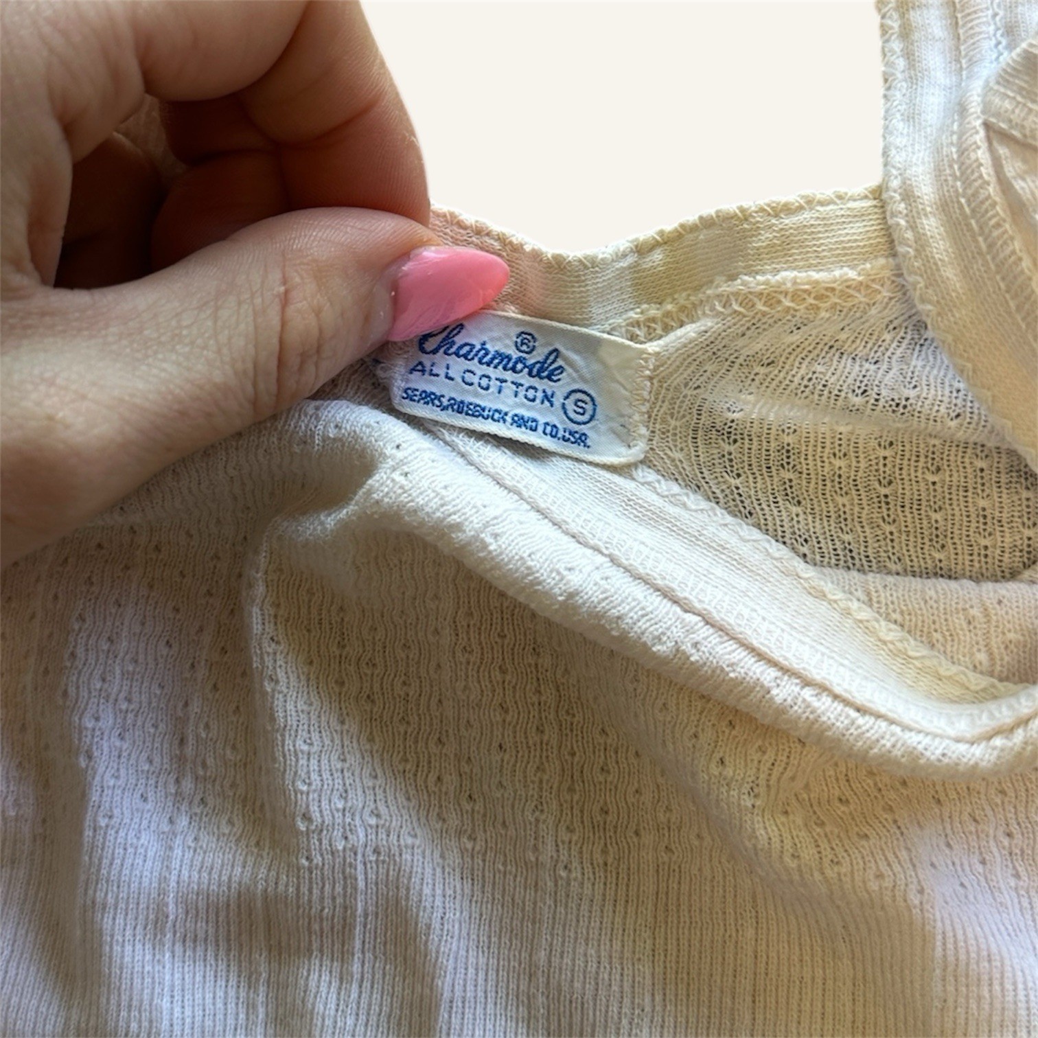 1950s Charmode Blank Ribbed Cotton Tank Top Undershirt 1950s 1960s