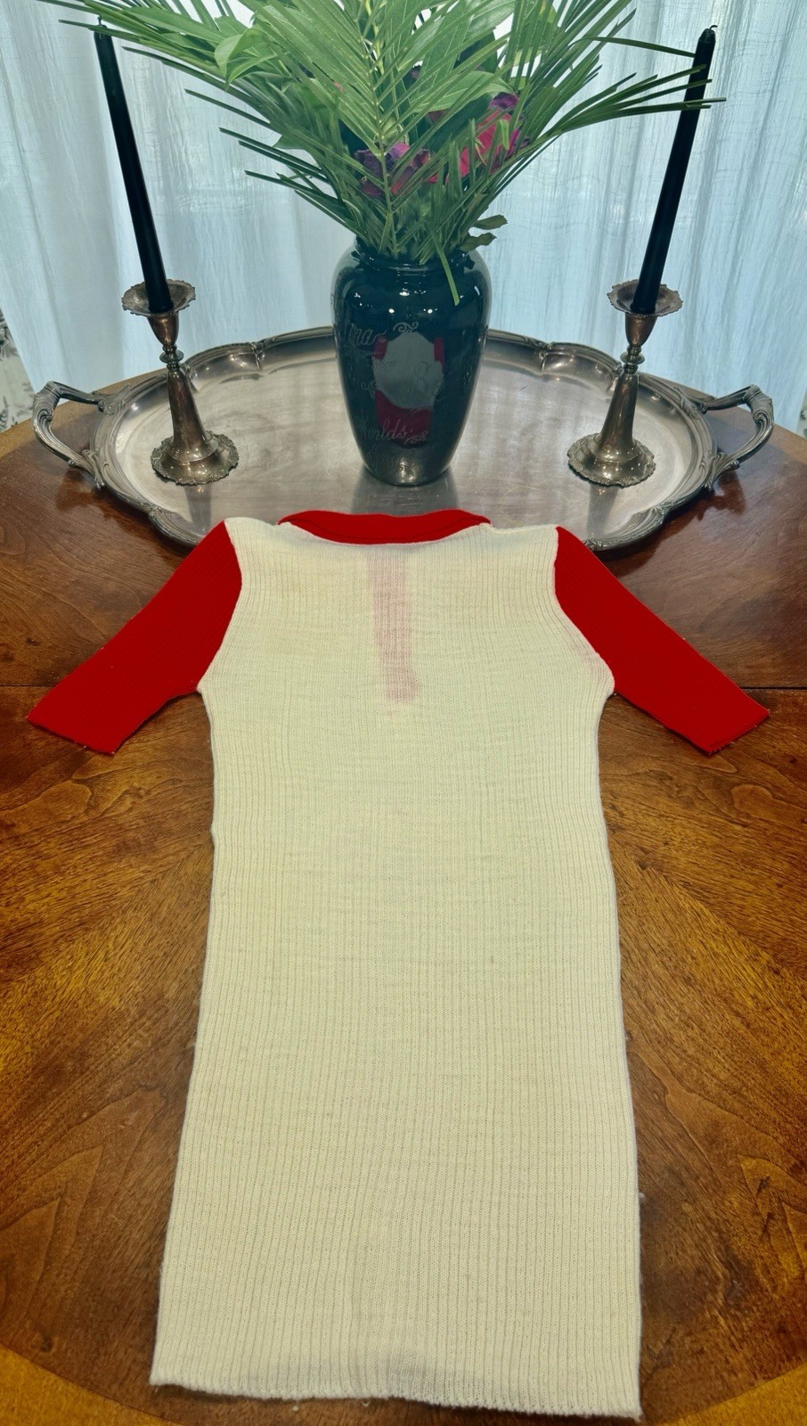 Vintage 1970s Gumdrops by Bradley Women’s Knit Neon Red& White Sweater Top