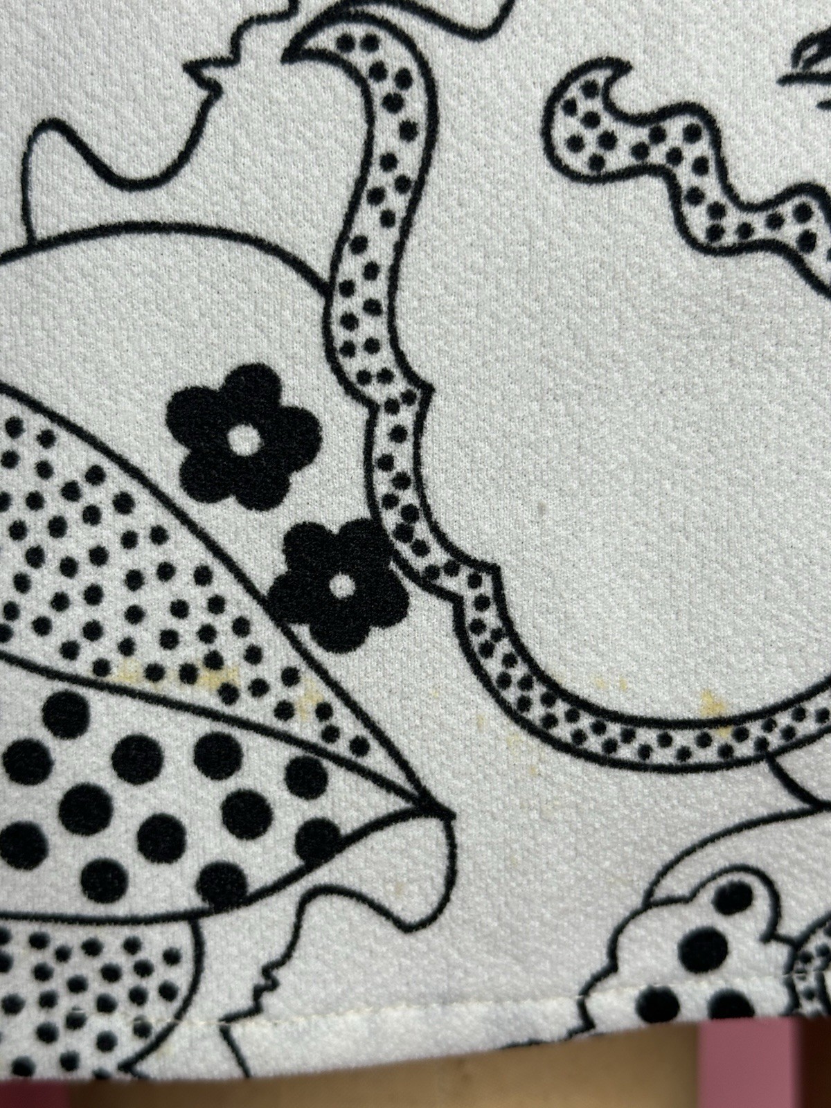 1960s MOD FACE Print SURREALIST OP Art Dot Whimsical Mini Dress. XS-S. AS IS