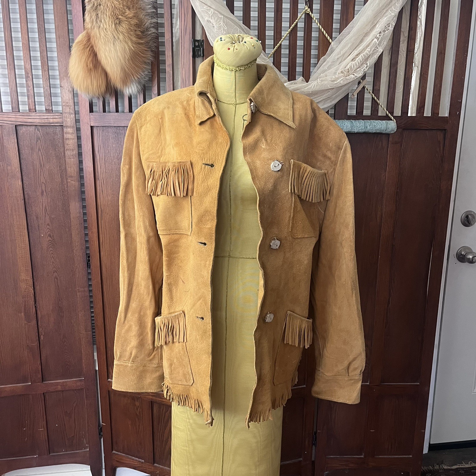 Vintage 1960’s Suede Western Fringe Jacket OOAK Size Medium / Large