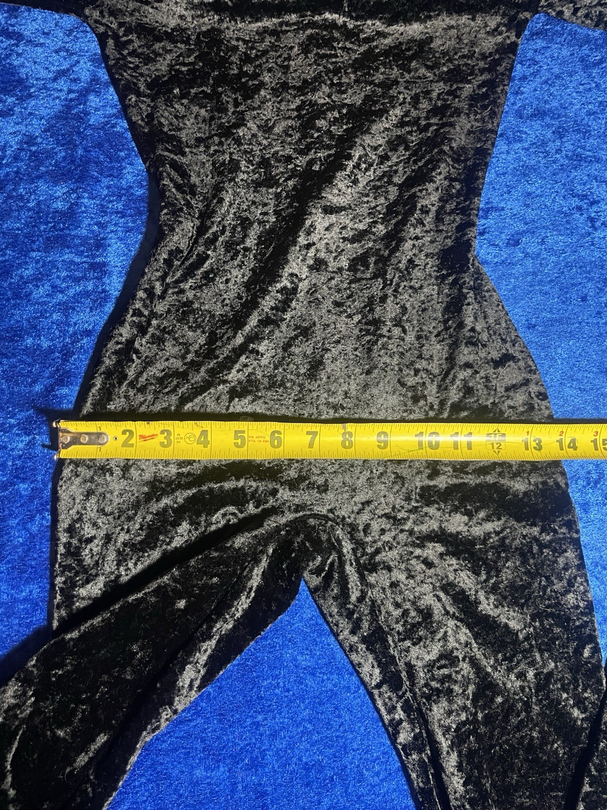 Vintage Black Velvet Jumpsuit Crushed Velvet Size Small No Tag Cosplay Costume
