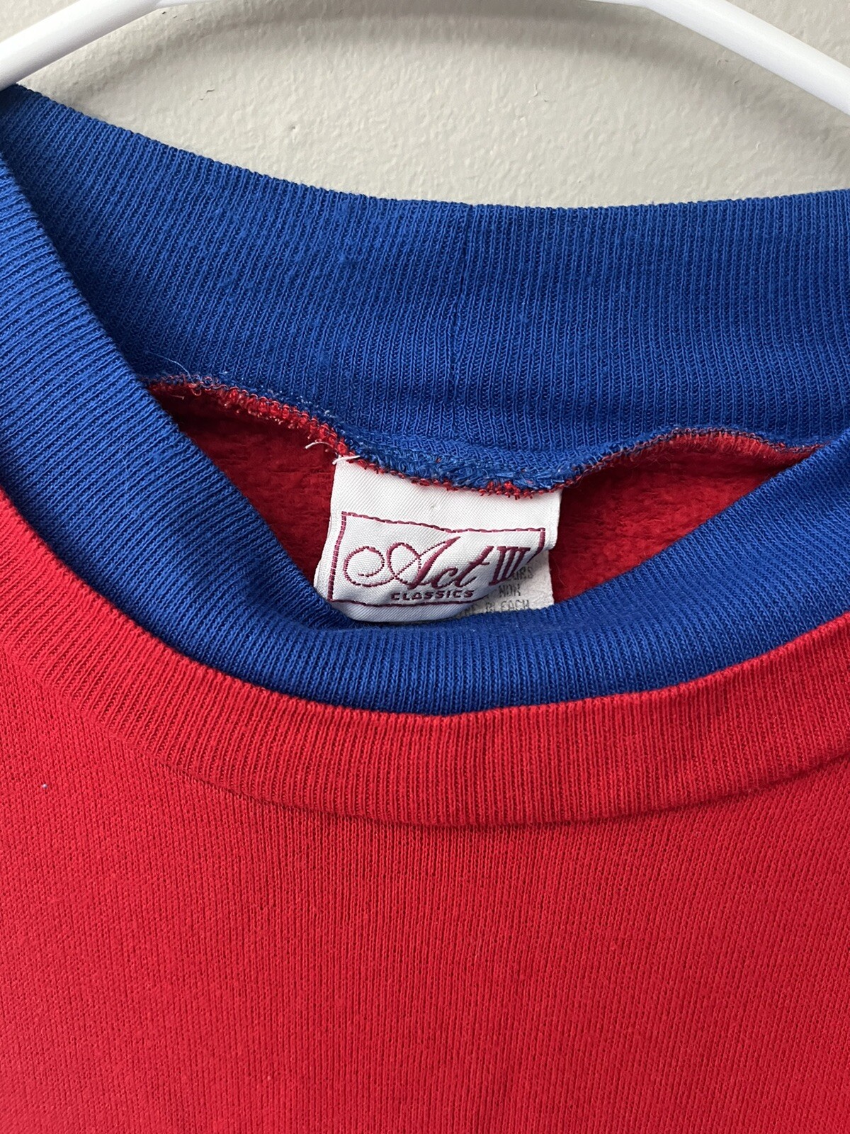 Act 3 Classics Vintage Grandma Sweater Granny core Apple Blue Red