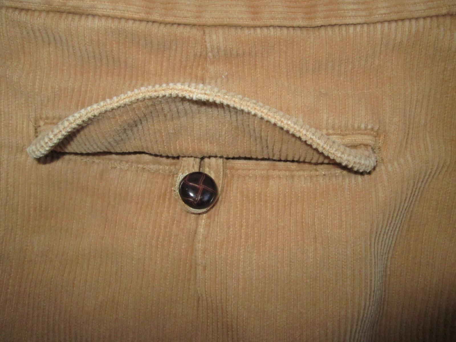 VTG Bugle Boy Onward Cropped Pants Capri 28×19 Pleated Corduroy Khaki Parachute