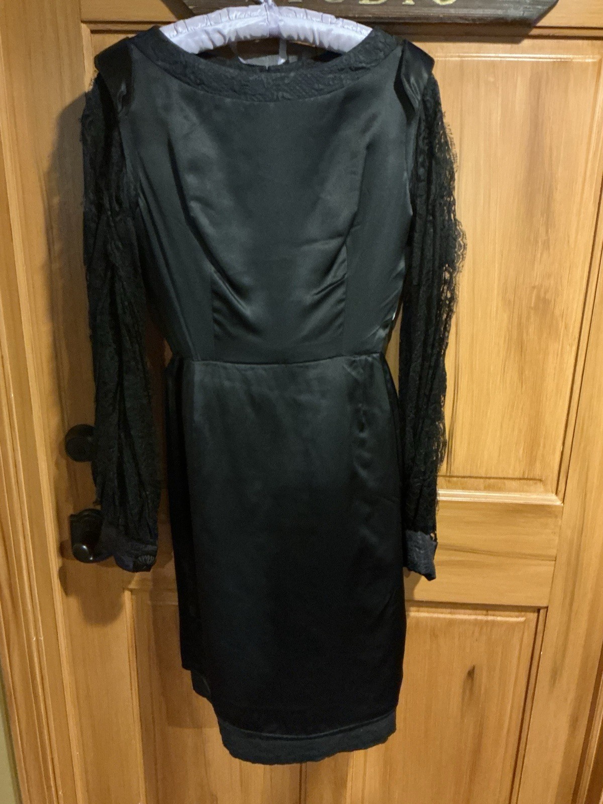 Vintage 1990s Black/ Midnight Navy James Galanos Couture Cocktail Dress Size 4