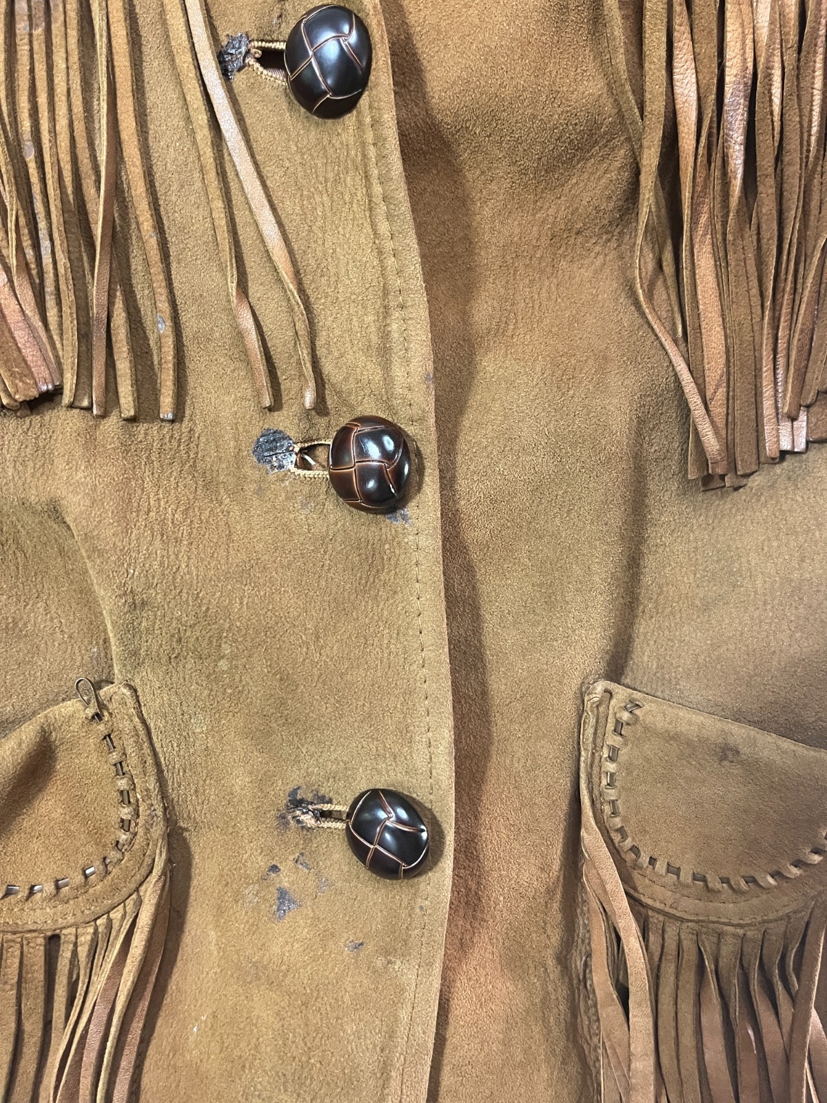 Vintage Pioneer Wear – Albuquerque – Leather Fringes Jacket Coat – Adult Medium