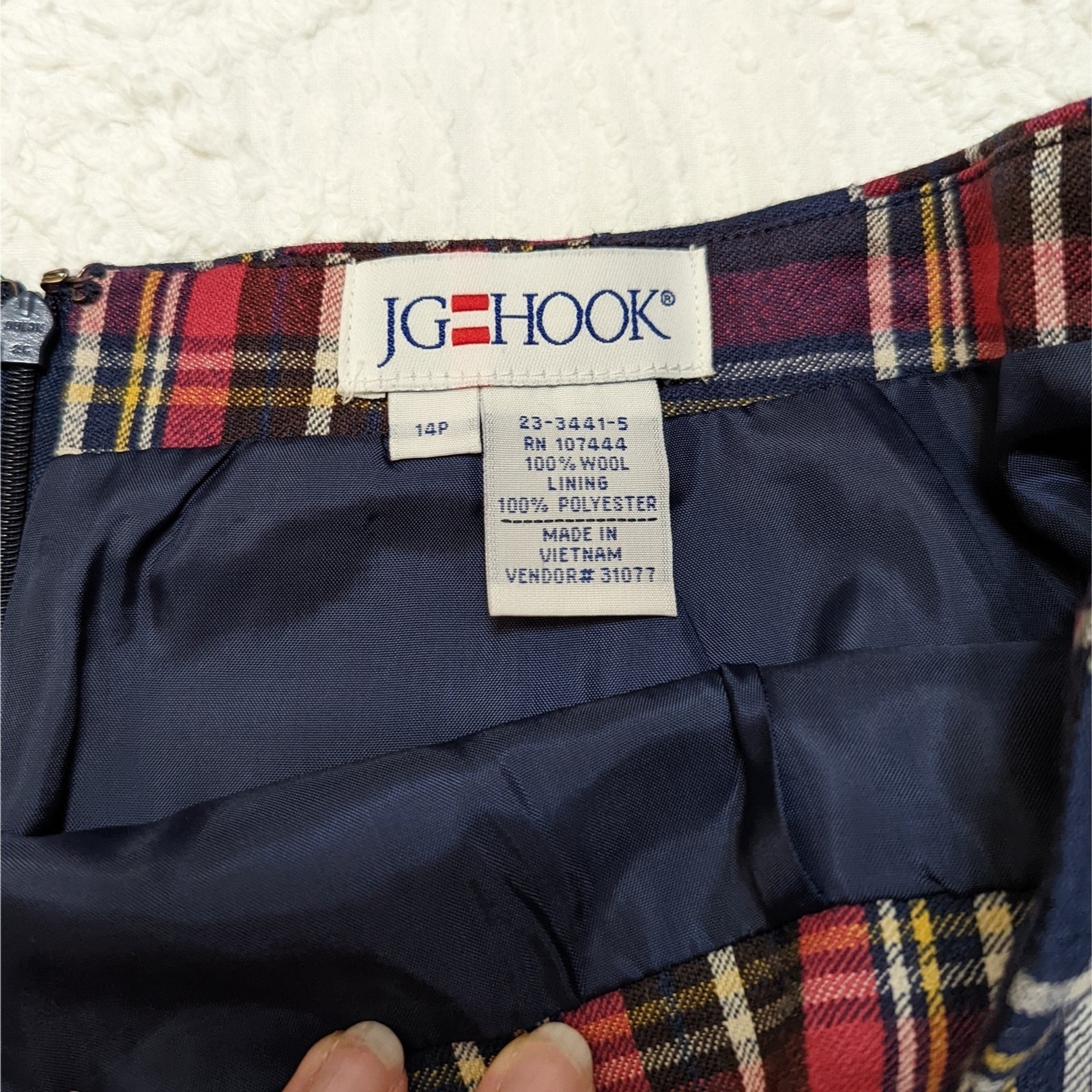Vintage JG Hook Womens 14P Wool Mini Skirt Dark Academia Fall Winter Preppy Mod