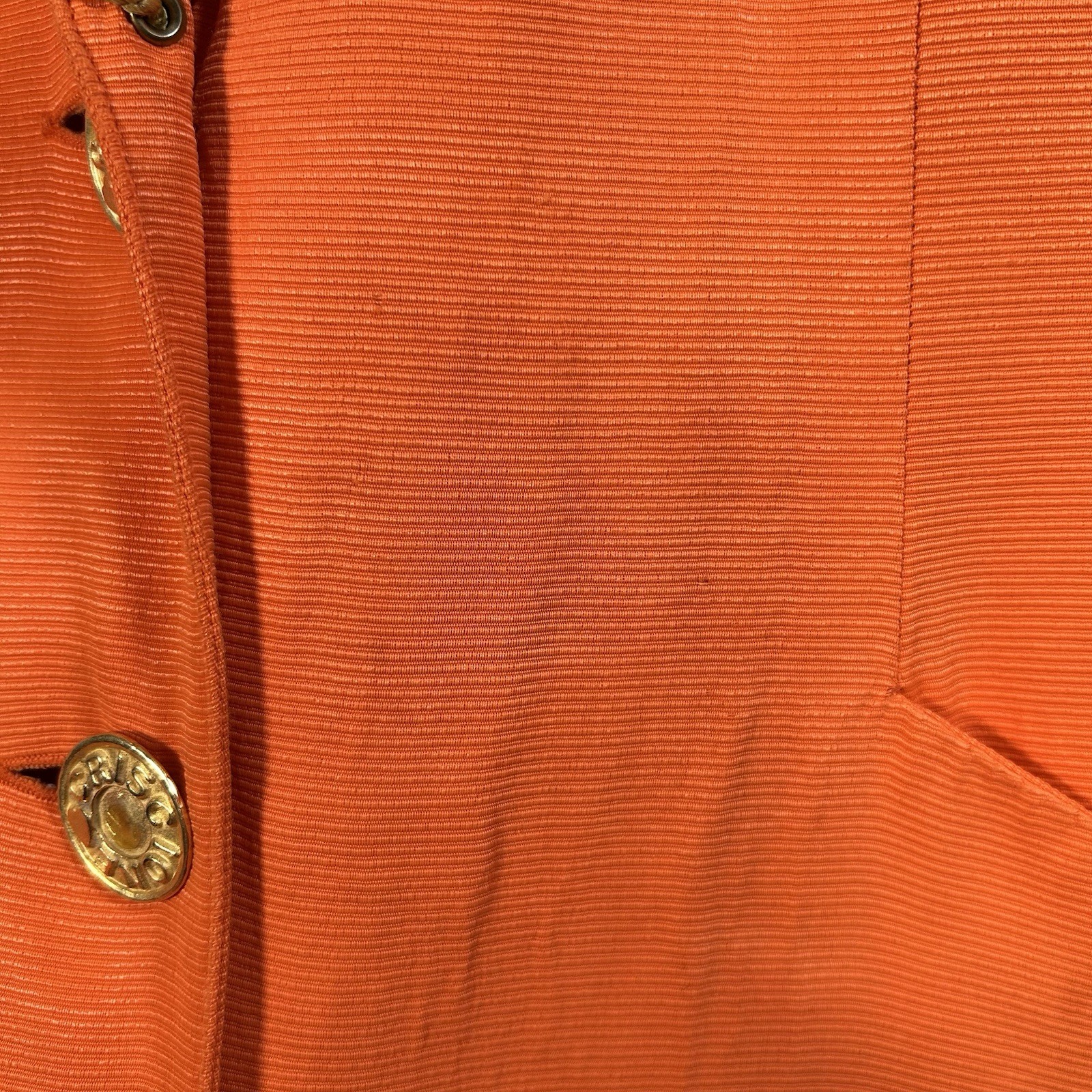 VTG 80s/90s CRISCIONE New York Cache Bright Orange Lace Up Blazer Jacket Sz L