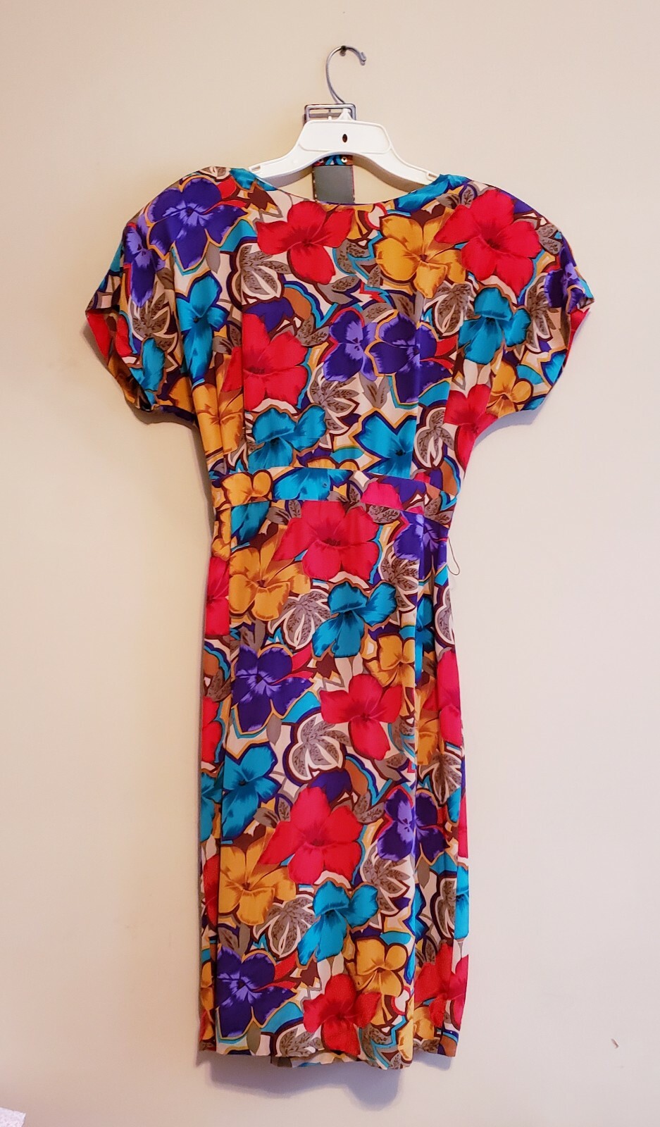 Vintage Collection By Michelle Stuart 100% Silk Floral Print Dress Size10