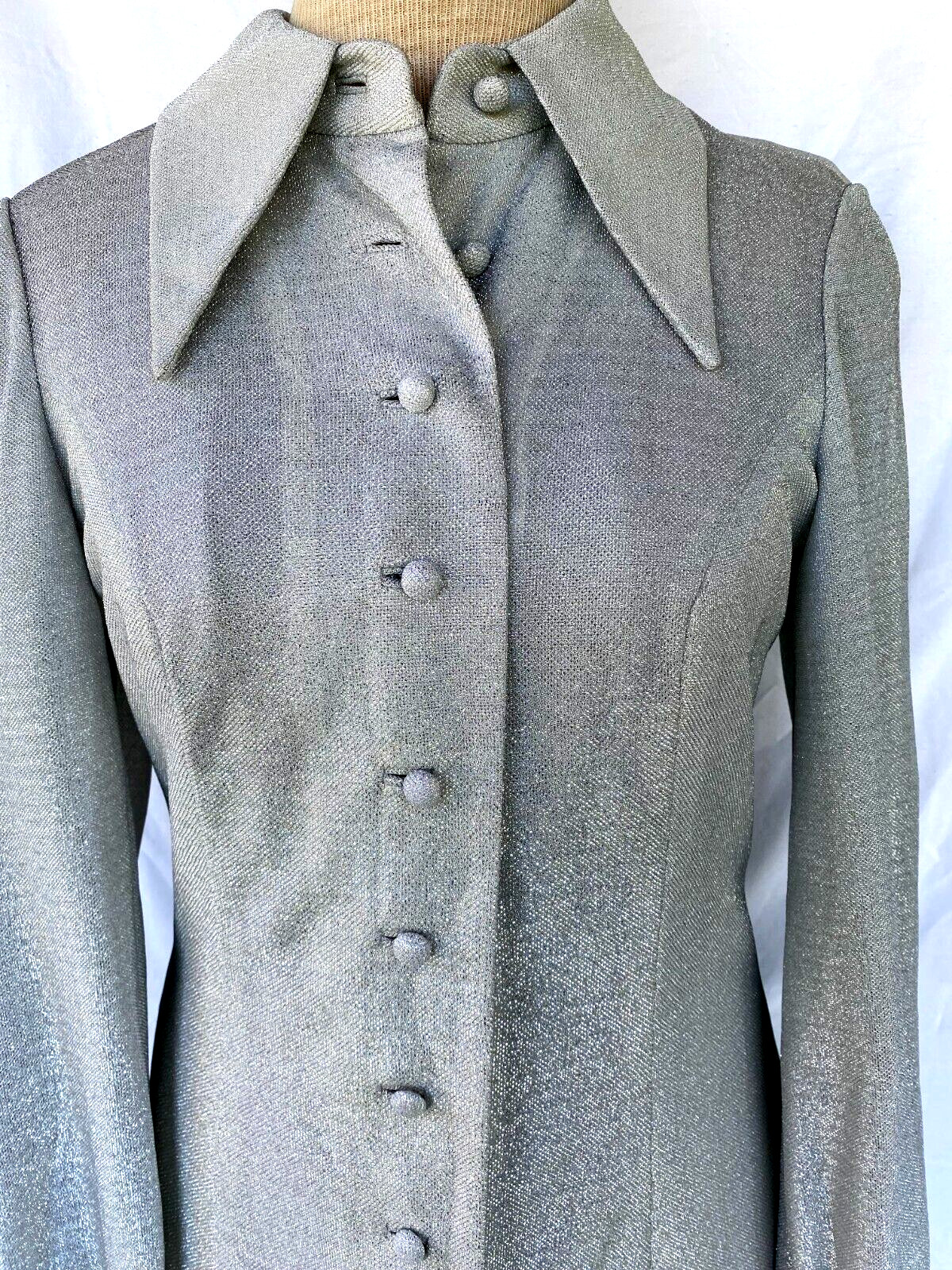 VTG 60s 70s..MOD / GO GO..MAXI..FULL LENGTH..METALLIC..DRESS..S / M