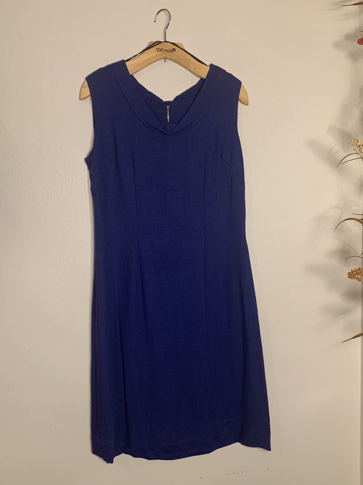 Ladies vintage Barnsville USA sz 17/18 linen dress with back tie