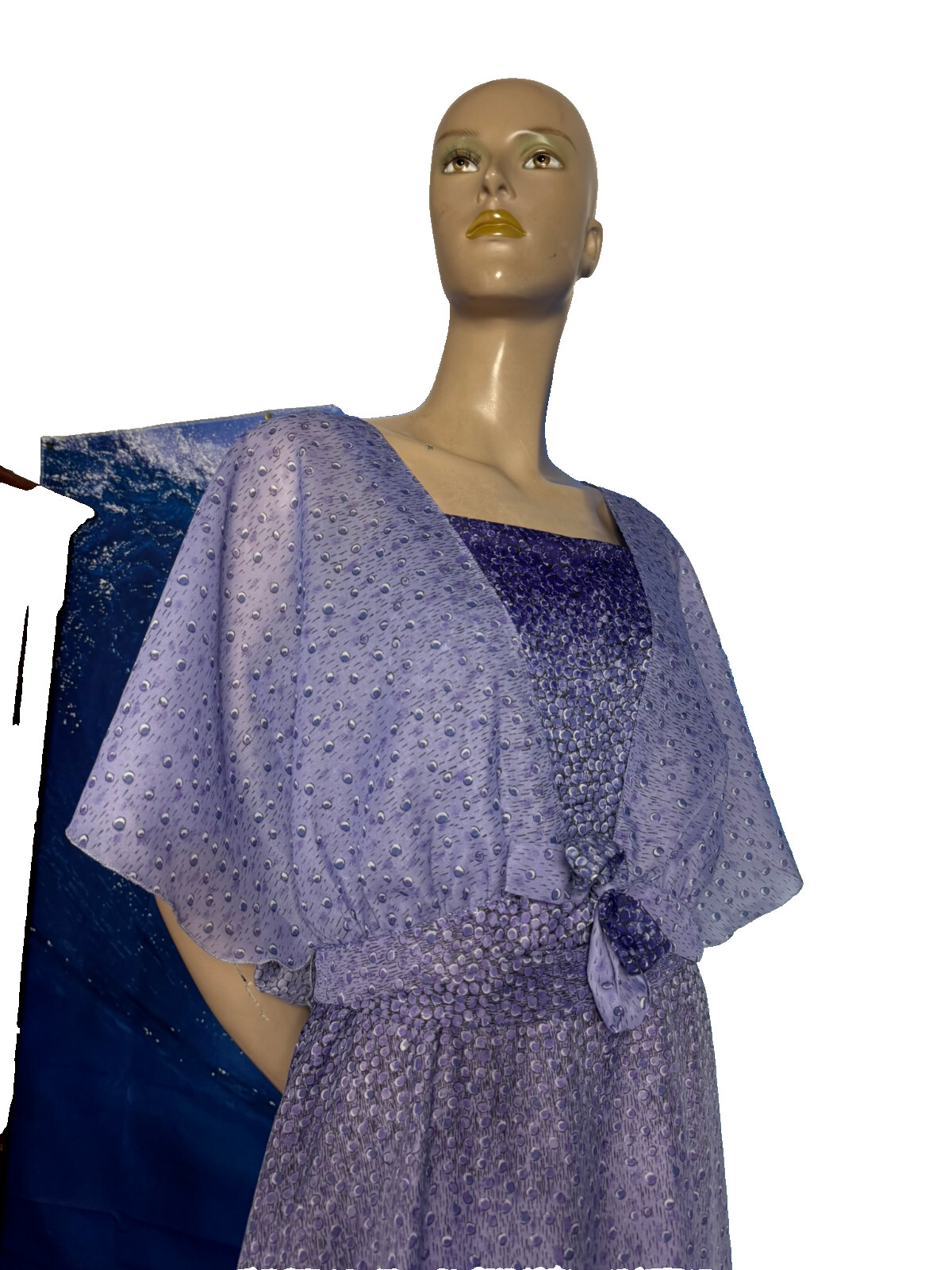 Vintage 70s Maxi Dress Kleemeier Hof Purple Evening Gown w/ Bolero Boho Gala 38 40