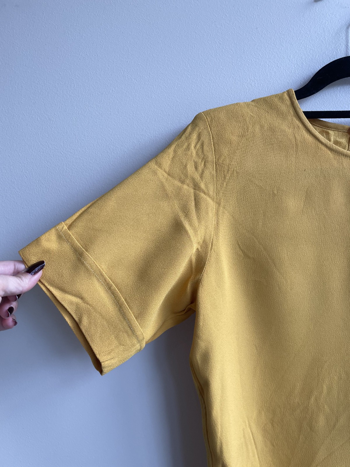 YVES SAINT LAURENT Rive Gauche Vintage Mustard Yellow Top fits AU 8 VGC 1980’s
