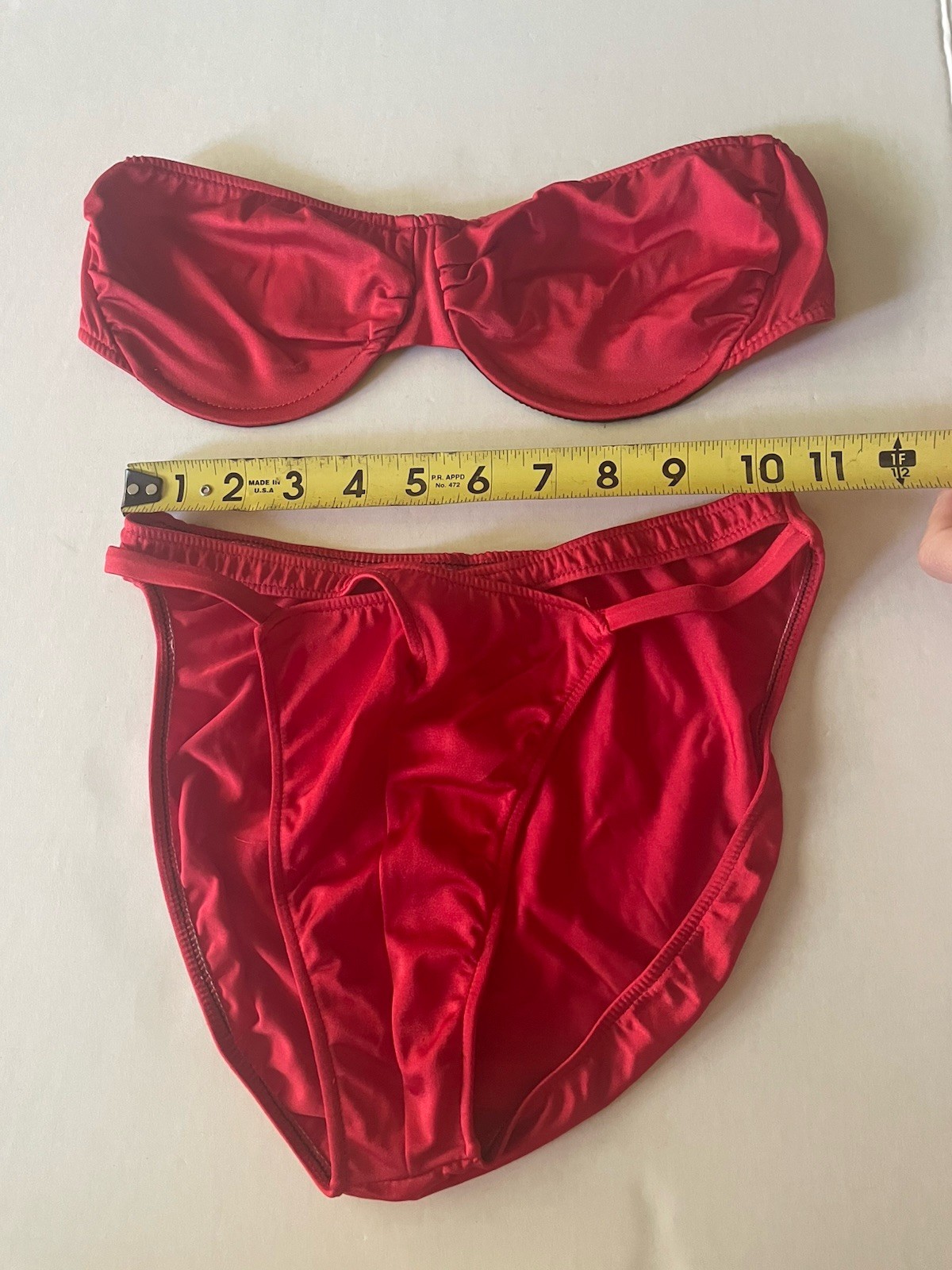 Vintage 80s 1980s Joyce Holder Bikini Swimsuit Bathing Suit Red Medium C Glossy
