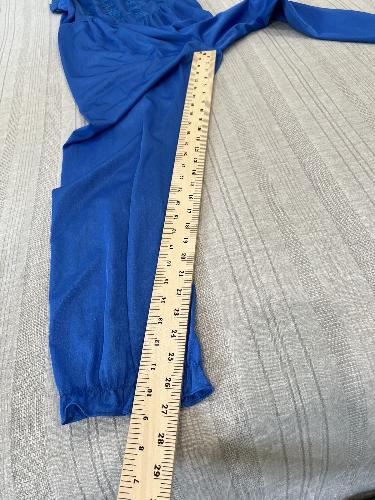 Vintage Lady Cameo Dallas Royal Blue Lace Trim Lingerie Romper Medium