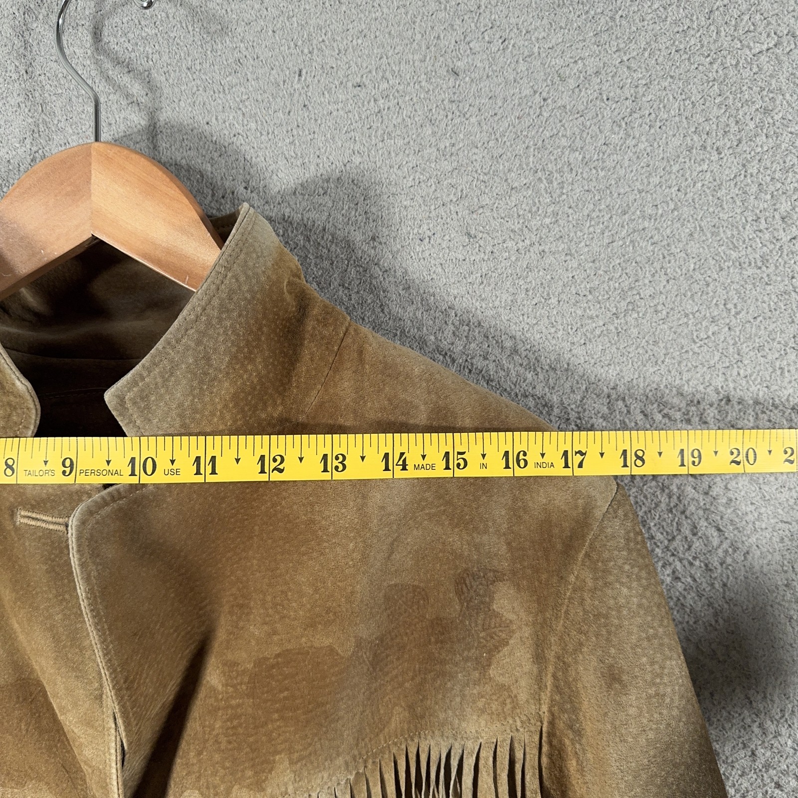 Vintage Ralph Lauren Suede Fringe Jacket Womens Large Brown Western Cowgirl FLAW