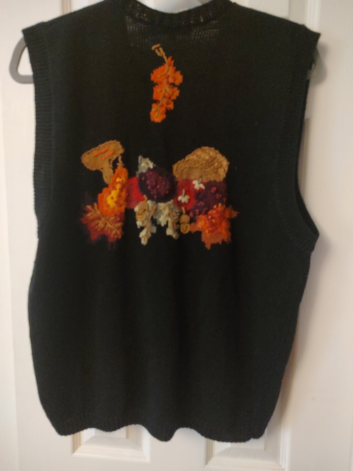 Vintage 90s Lauren Hansen Collection Autumn Harvest Fall Halloween Vest Large
