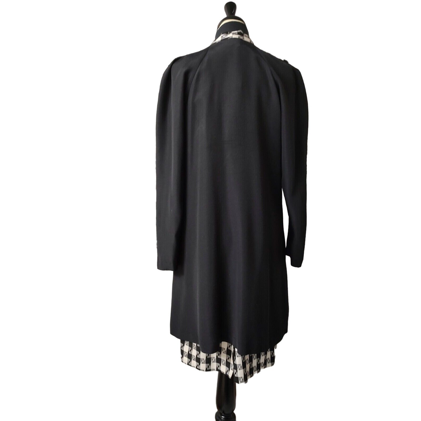 DAWN JOY Fashion Vintage Women’s 2 piece Suit Dress & Duster Black check Size 1