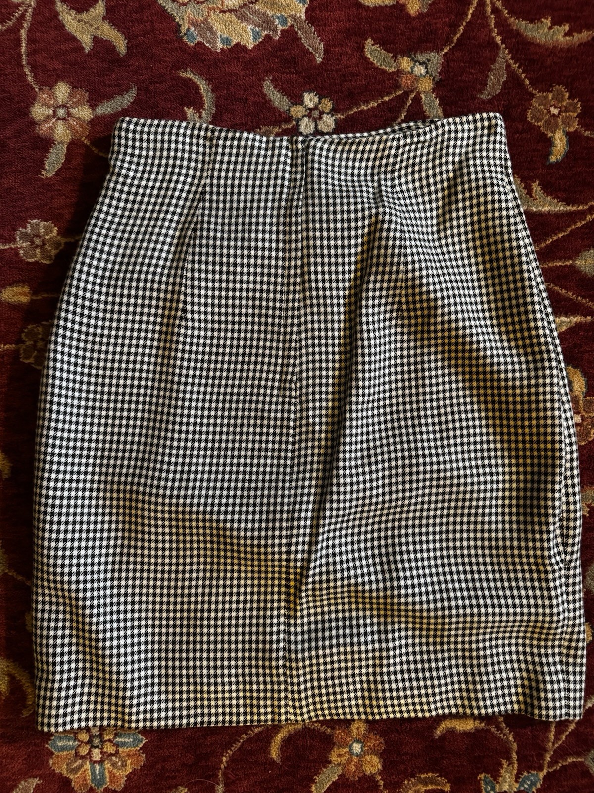 JON-MICHEL Women’s Vintage Black Gray Houndstooth School GirlTweed Lined Size 8