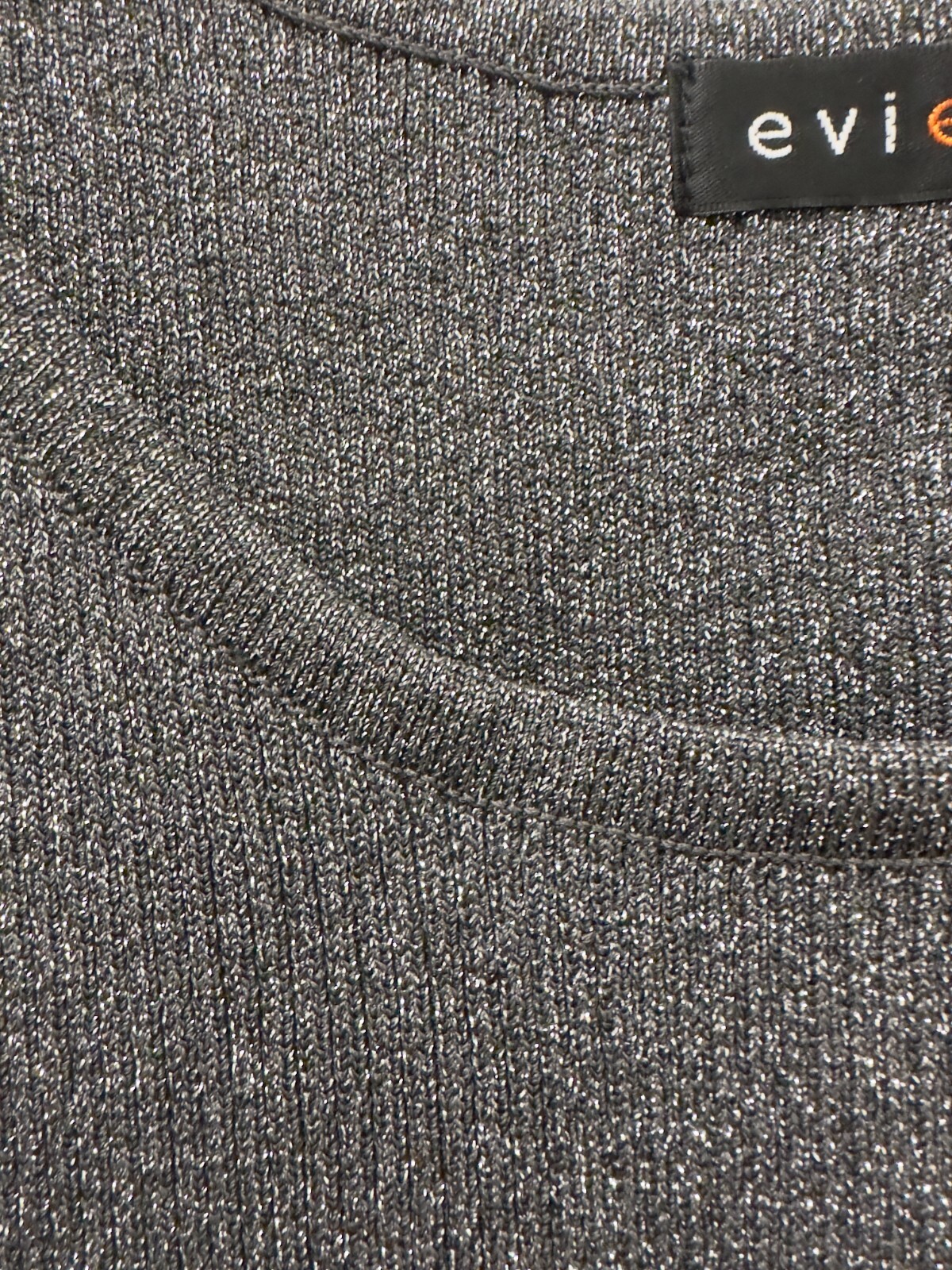 Vintage Evie Metalic Gray Knit Tank Size M, Stretches