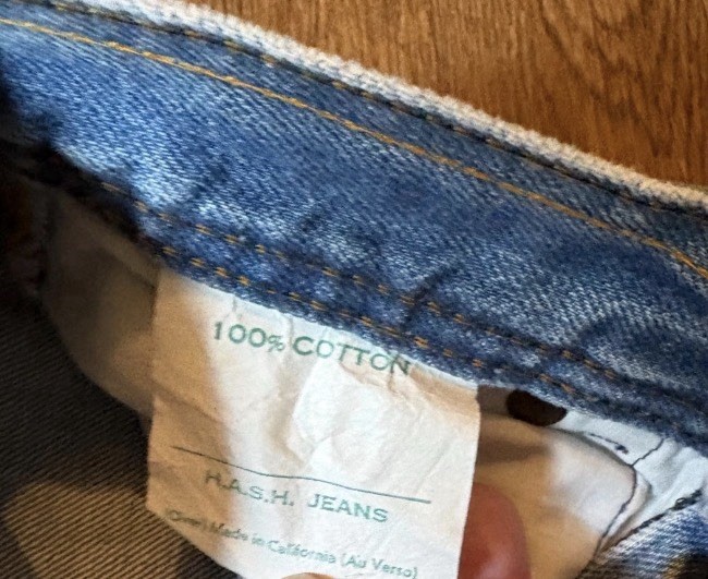 Vintage 70s HASH Jeans Front Seam Bell Bottoms High Waisted Flare Size 28 X 30