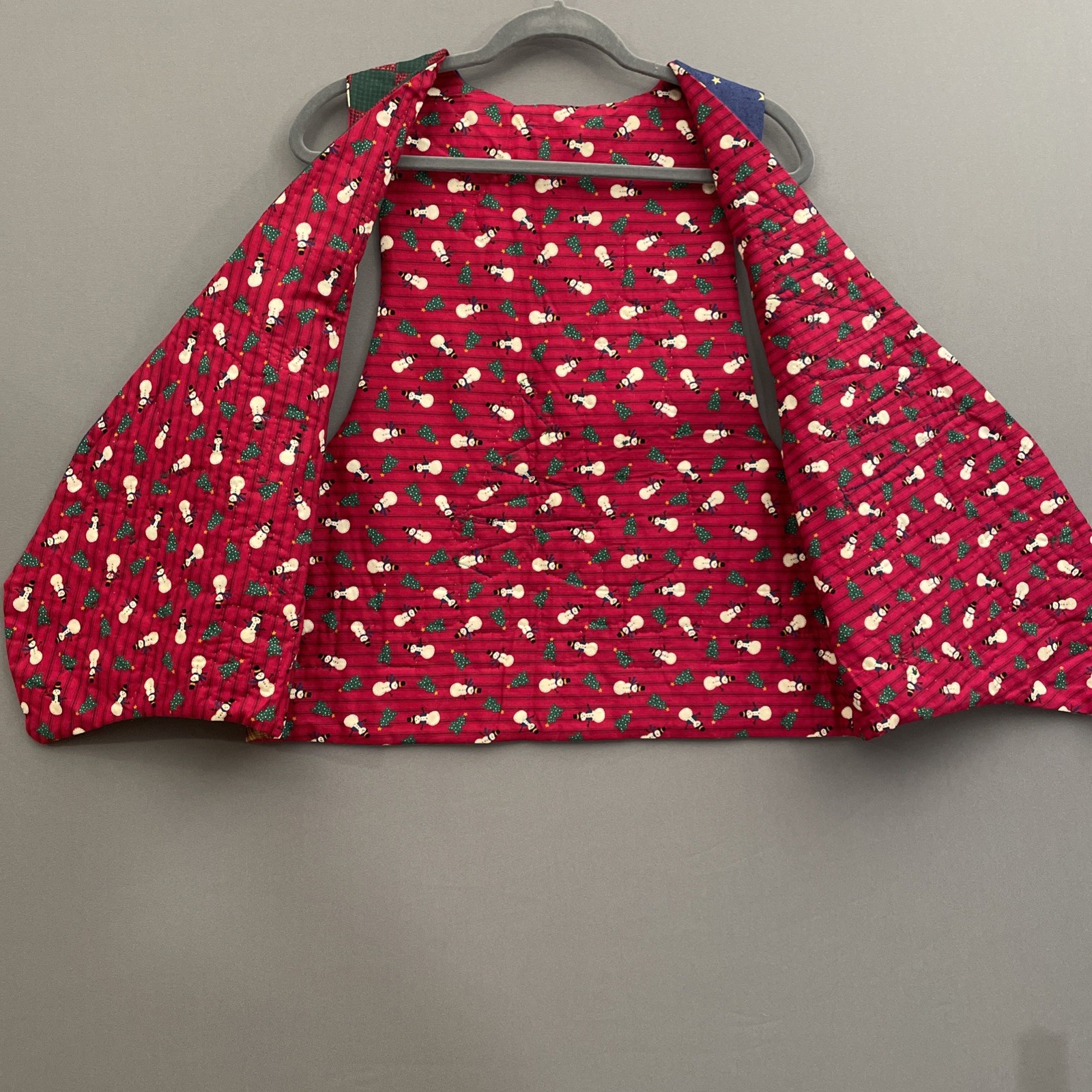 Vtg Handmade Womens XXL Quilted Christmas Vest Holiday Party Ugly Santa Grandma