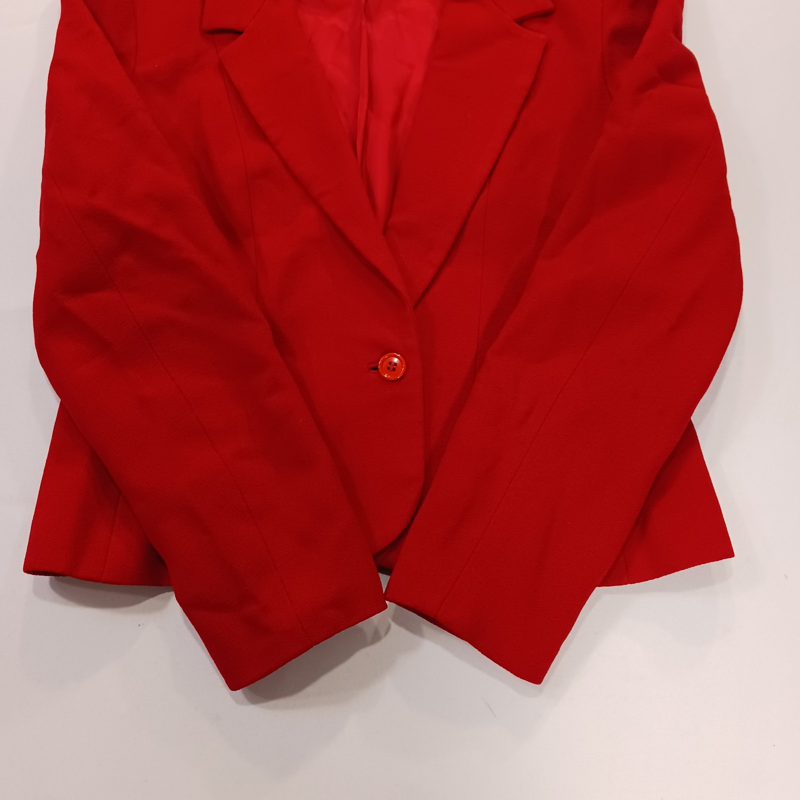 Vintage I. Magnin David Hayes Women’s Red 100% Pure Wool Blazer Jacket Size 14