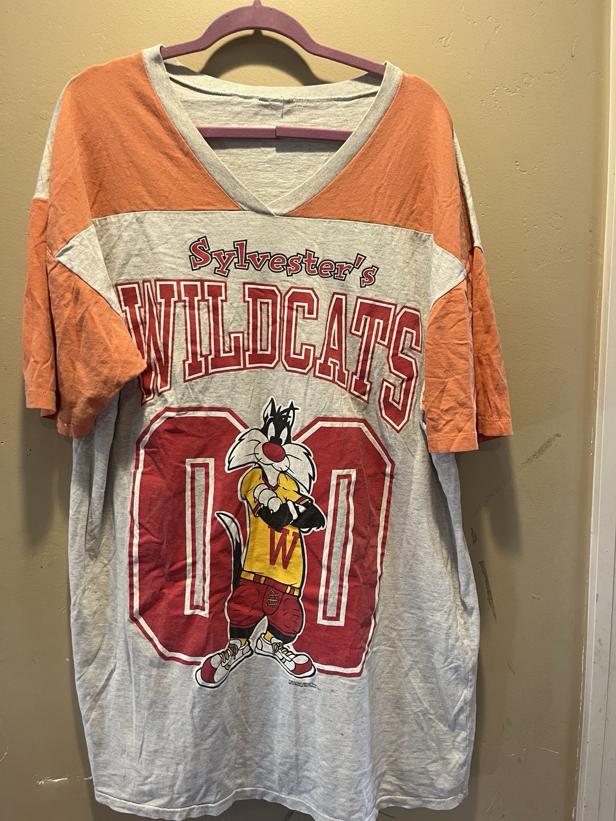 Vintage Looney Tunes Sleep Sylvester Wildcats Night Gown 1997
