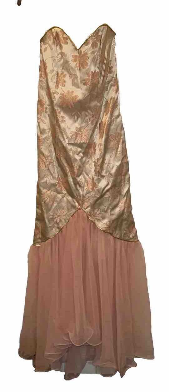 Vintage Loralie Original Pink Lace Floral Sparkling Prom Party Dress GORGEOUS!
