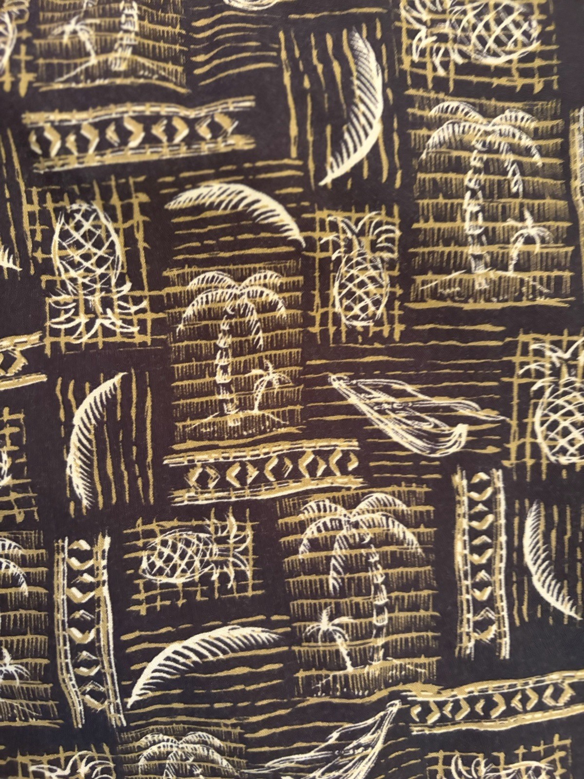 Vintage Reyn Spooner Hawaiian Sleeveless Dress Palm Trees & Pineapples Print XL