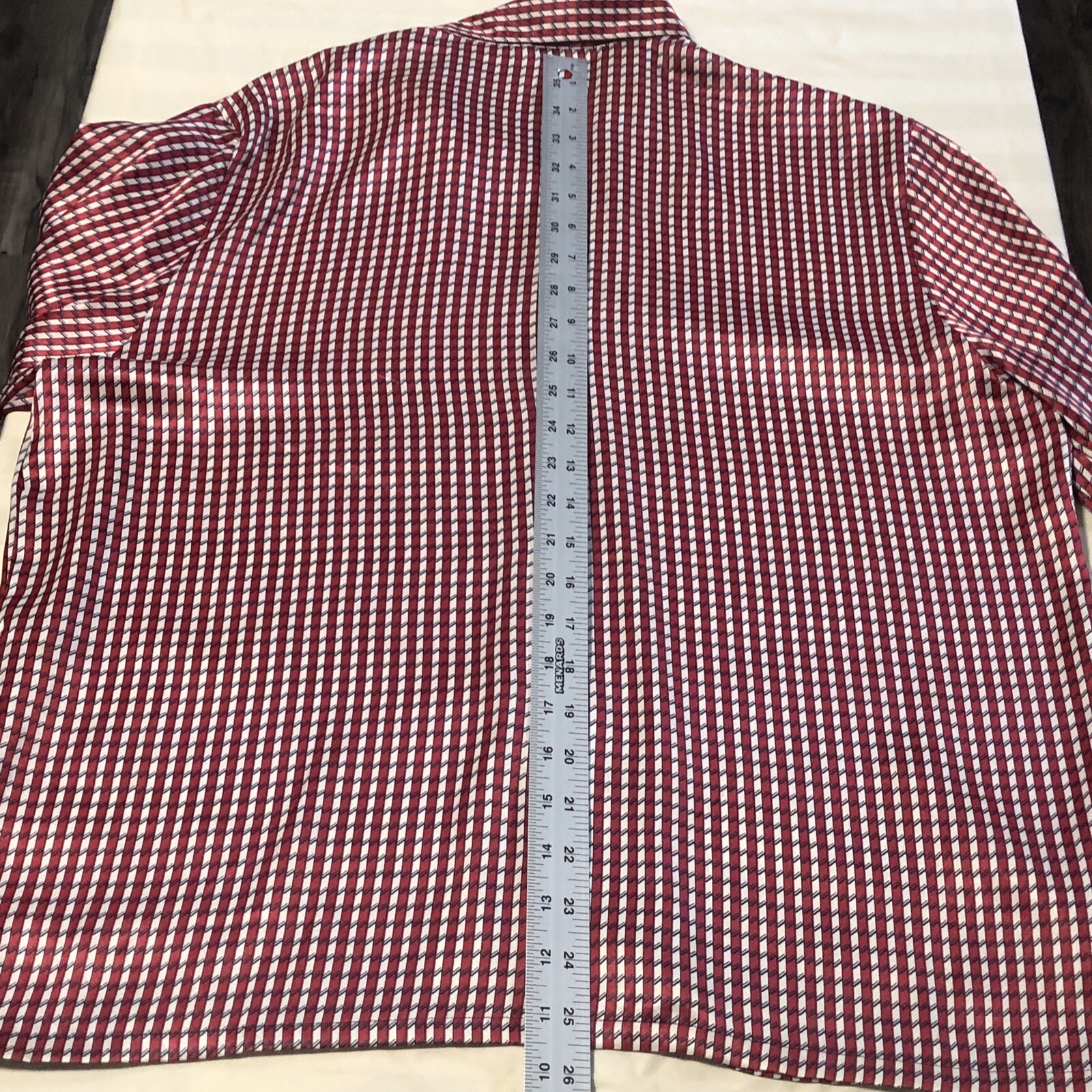 Vintage 70s Style Red White Black Striped Collared Disco Blouse Shirt – Size 16W