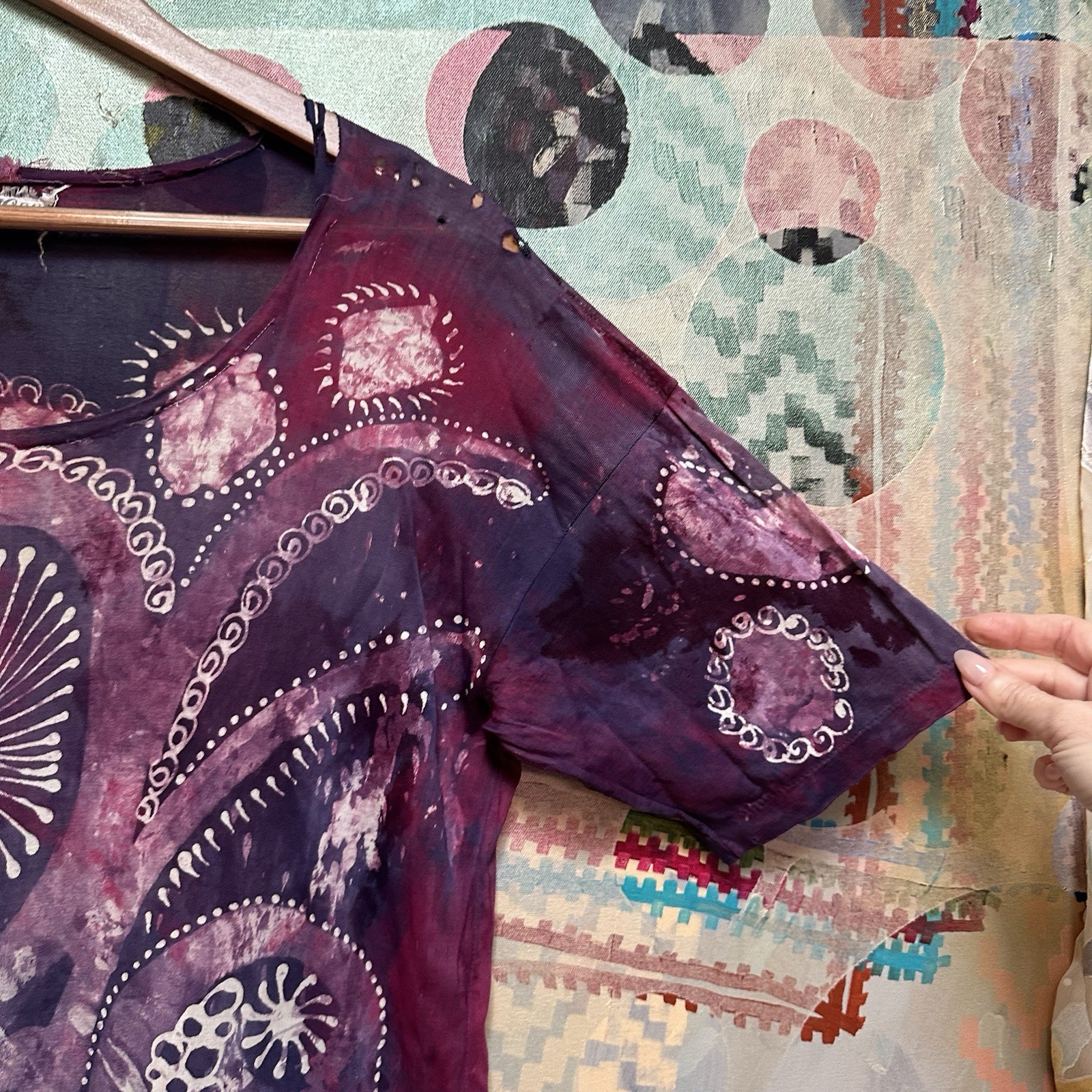 True Vintage 60s 70s hippie Batik Tie Dye Shirt
