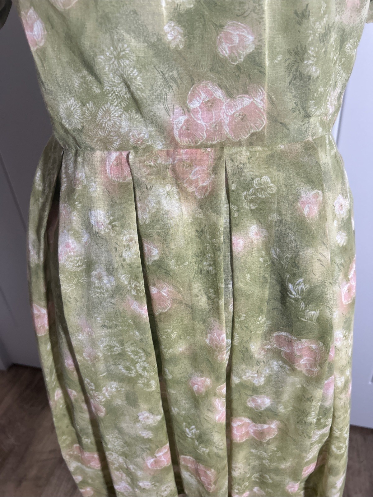Vintage 1950’s Jean Lang Original Green Floral Print Dress