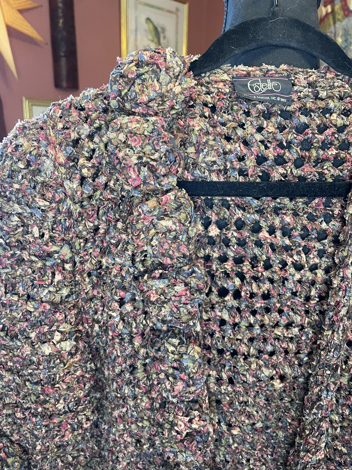 Vintage 80’s Estelle Gracer Fiber Artist Art-to-Wear Handwoven sweater cardigan