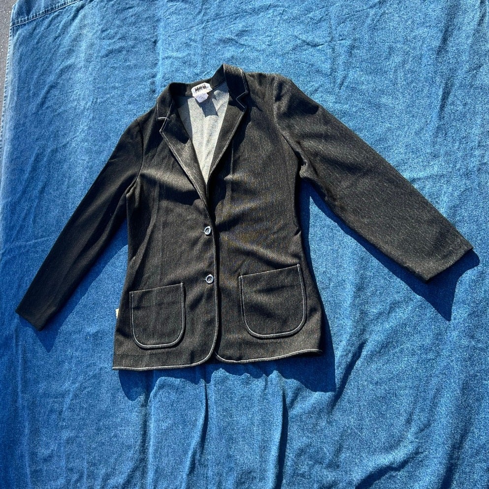 70s KoKo Knits denim blazer suitcoat jacket