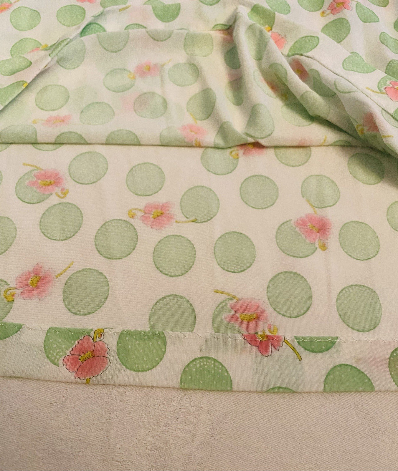 Vintage Nylon & Lace Babydoll Nightgown Size XL Nightie Lingerie Green and Pink