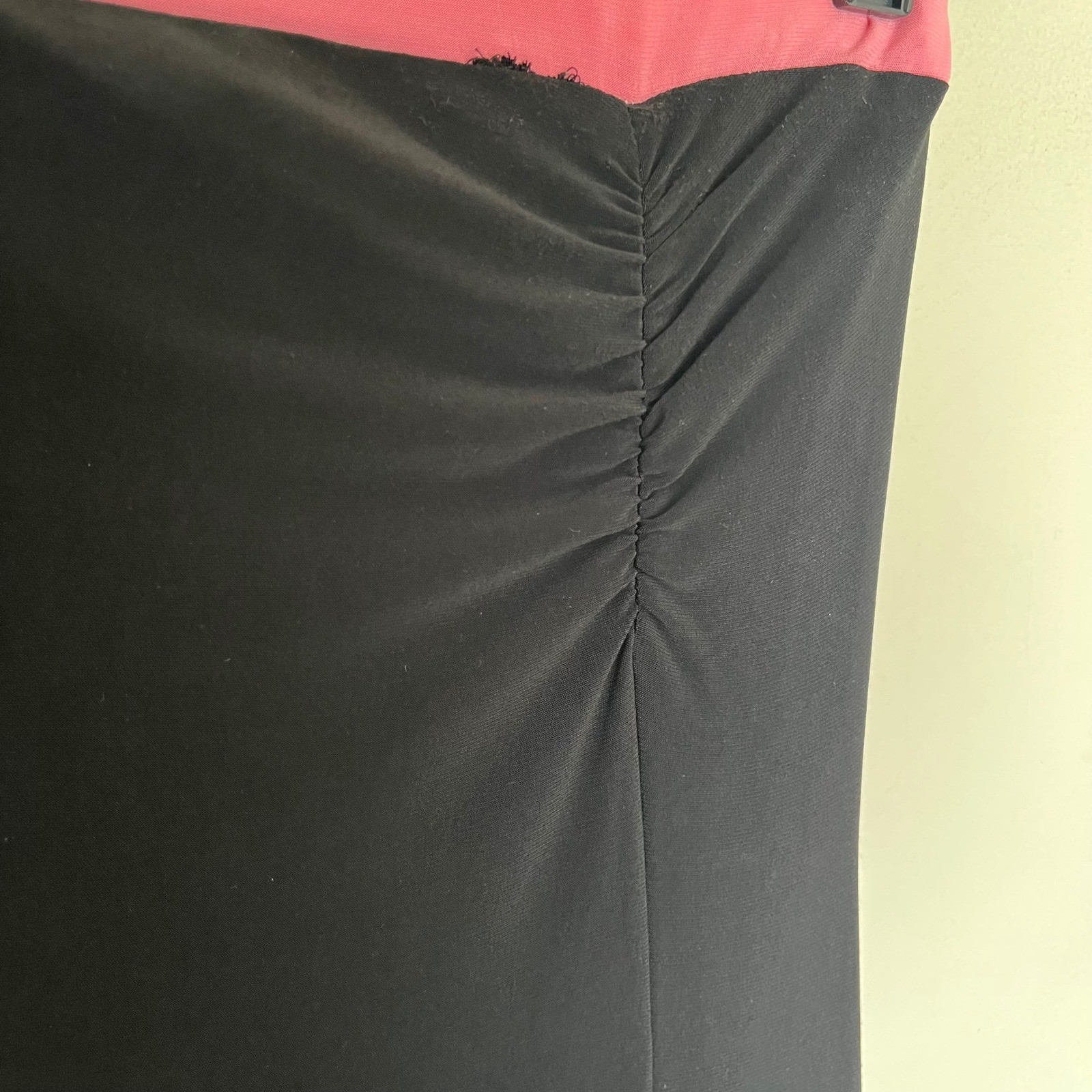 Vintage Y2K Capricho Black Pink Strapless Ruffle Midi Tube Dress Size Medium